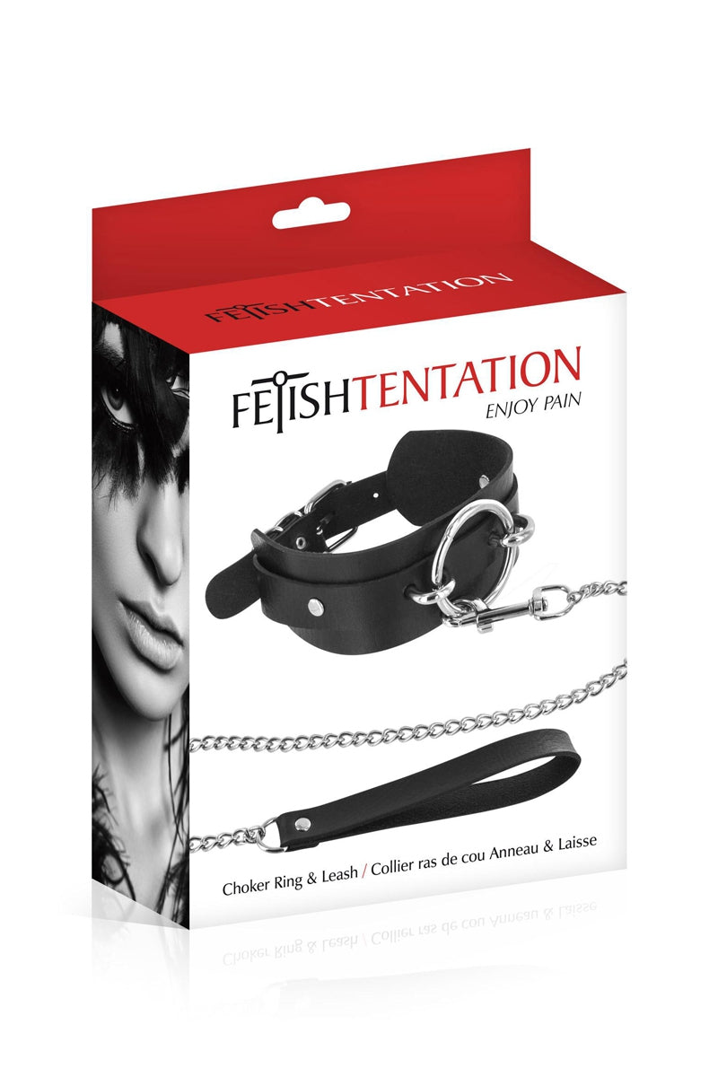 Collier avec anneau & laisse